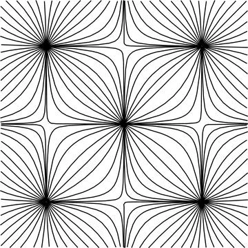 Abstract Vector Geometric Pattern with Radial Lines and Optical Illusion Illustrazione stock