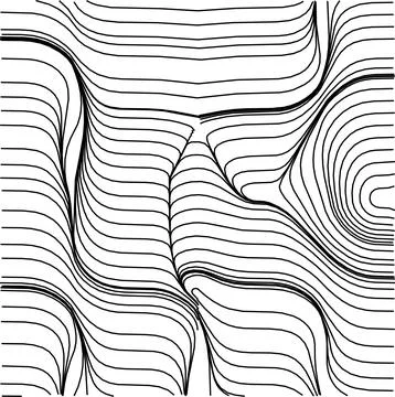 Abstract Vector Geometric Pattern with Radial Lines and Optical Illusion Stock Illustration