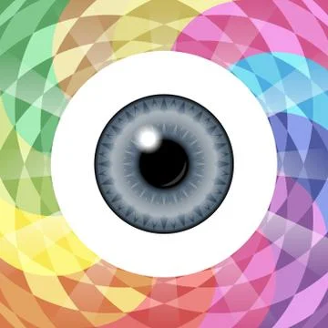 Abstract vector geometry background in different colors with eye Illustrazione stock