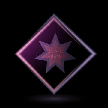 Abstract Vector Glass Glossy Frame on Dark Background Stock-Illustration