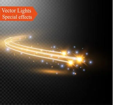 Abstract vector glowing magic star light effect from the neon blur of curved Stock Illustration