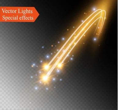 Abstract vector glowing magic star light effect from the neon blur of curved Illustrazione stock