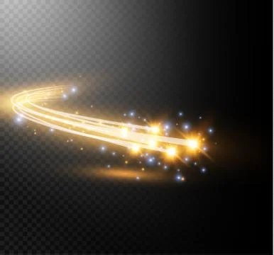 Abstract vector glowing magic star light effect from the neon blur of curved Stock Illustration