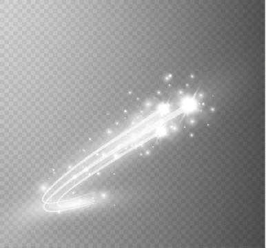 Abstract vector glowing magic star light effect from the neon blur of curved. Illustrazione stock