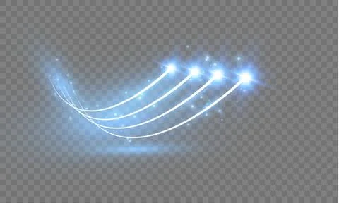 Abstract vector glowing magic star light effect from the neon blur of curved. Stock Illustration