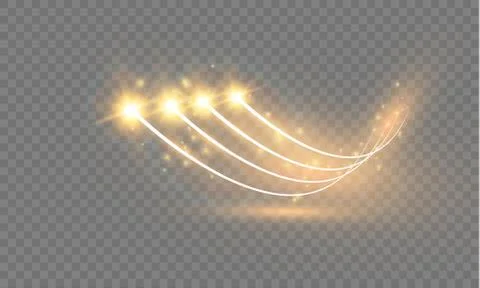 Abstract vector glowing magic star light effect from the neon blur of curved. Stock Illustration