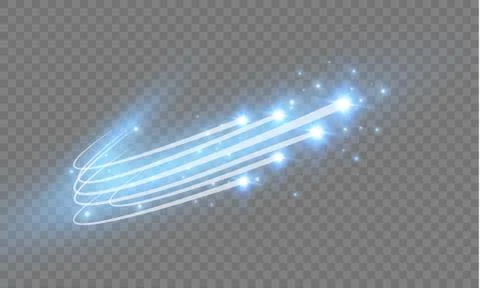 Abstract vector glowing magic star light effect from the neon blur of curved. Stock Illustration