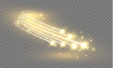 Abstract vector glowing magic star light effect from the neon blur of curved. Illustrazione stock