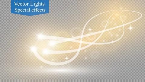 Abstract vector glowing magic star light effect from the neon blur of curved. Stock Illustration