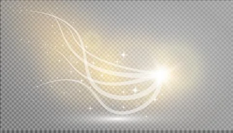 Abstract vector glowing magic star light effect from the neon blur of curved. Stock Illustration