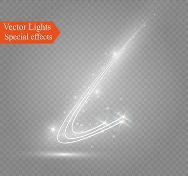 Abstract vector glowing magic star light effect from the neon blur of curved. Illustrazione stock