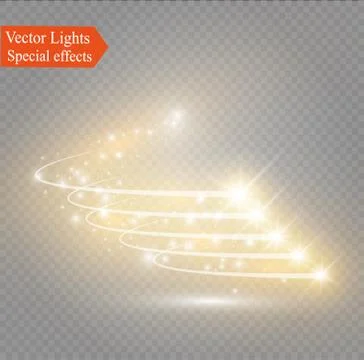 Abstract vector glowing magic star light effect from the neon blur of curved. Stock Illustration