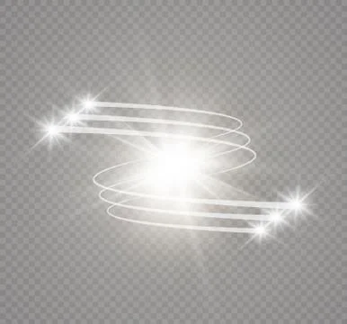 Abstract vector glowing magic star light effect from the neon blur of curved. Stock Illustration