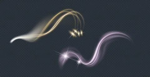 Abstract vector glowing magic star light effect from the neon blur of curved Stock Illustration