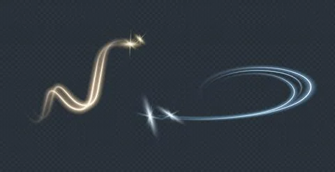 Abstract vector glowing magic star light effect from the neon blur of curved Stock Illustration