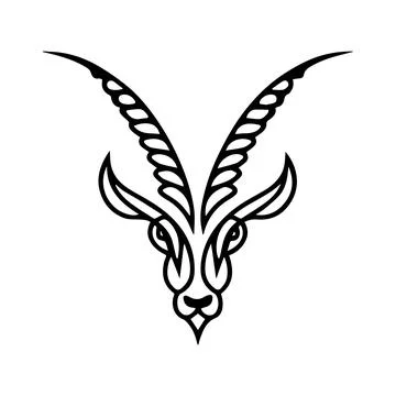 Abstract Vector goat head Icon or Logo Design Template Stock Illustration