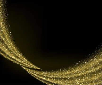 Abstract vector gold dust glitter star wave background Stock Illustration
