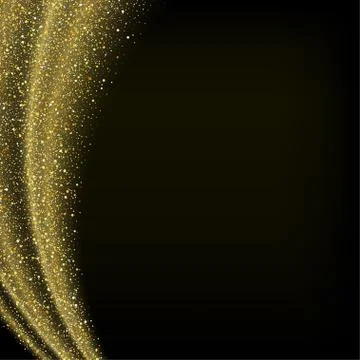 Abstract vector gold dust glitter star wave background Stock Illustration