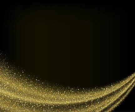 Abstract vector gold dust glitter star wave background Stock Illustration
