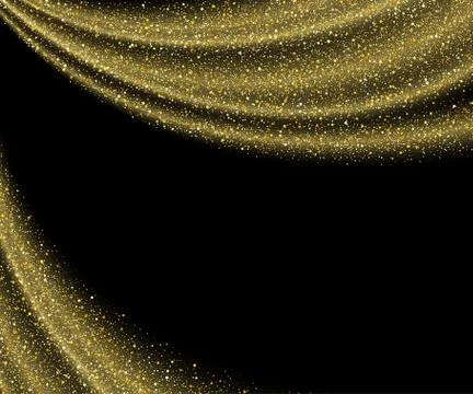 Abstract vector gold dust glitter star wave background Stock Illustration