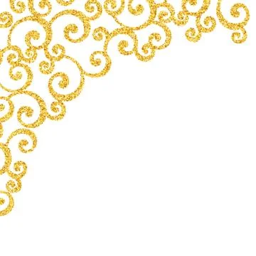 Abstract vector gold dust glitter swirl pattern Stock Illustration