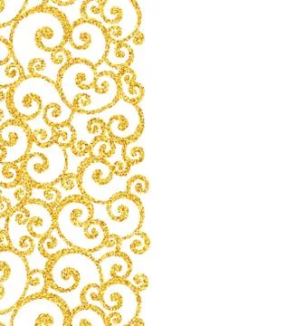 Abstract vector gold dust glitter swirl pattern Stock Illustration