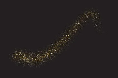 Abstract vector with golden glitter wave. Stock Illustration