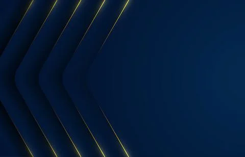 Abstract vector gradient dark blue with golden effect line template. Stock Illustration