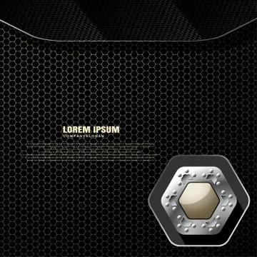 Abstract vector gradient yellow and gray mesh background with rivet, text and Stock Illustration