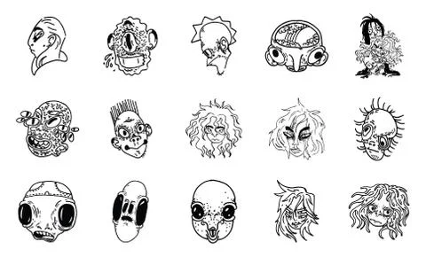 Abstract vector graphic character, space monster and alien Illustrazione stock