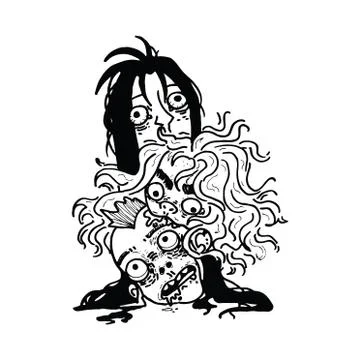 Abstract vector graphic character, space monster and alien Stock Illustration