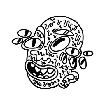 Abstract vector graphic character, space monster and alien Stock Illustration