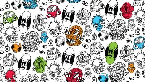 Abstract vector graphic character, space monster and alien Stock Illustration