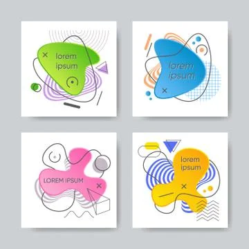 Abstract vector graphic gradient shapes and lines Stockillustratie