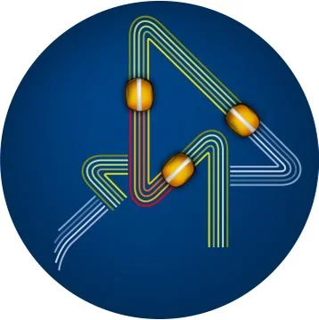 Abstract vector graphics on a blue Stock Illustration