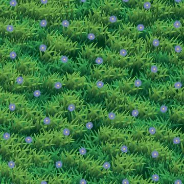 Abstract vector grass and flower texture. Green grass seamless pattern Illustrazione stock
