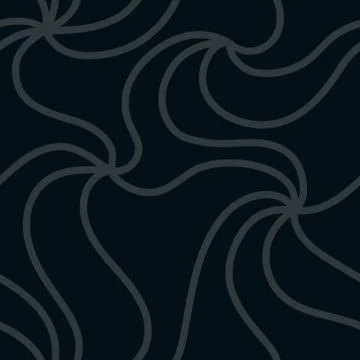 Abstract vector gray curved lines on a black background. Seamless pattern for Stock Illustration