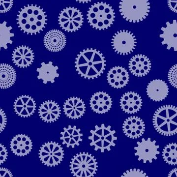 Abstract vector gray flat gears seamless pattern Stock Illustration