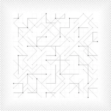 Abstract vector gray line geometric triangle square dotted tech minimal Illustrazione stock