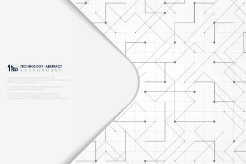 Abstract vector gray line geometric triangle square dotted tech minimal 스톡 일러스트