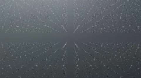 Abstract vector grayscale background. Matrix of glowing stars with illusion o Stock Illustration