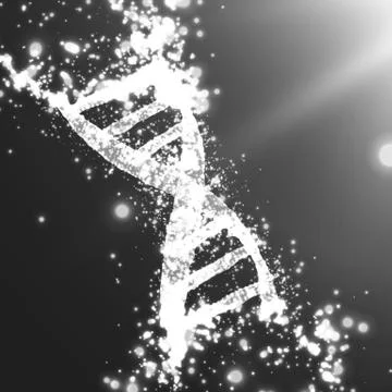 Abstract vector grayscale point mesh background. Part of DNA thread in monoch Stock Illustration