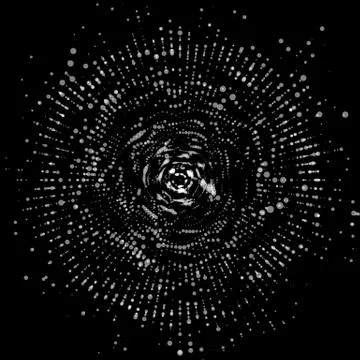 Abstract vector grayscale sphere mesh background. Point array. Futuristic sty Ilustración de archivo