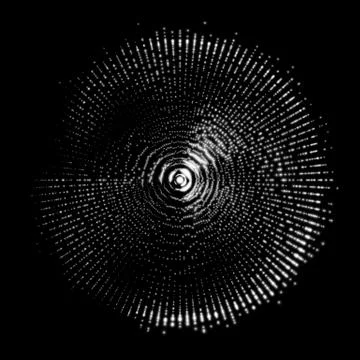 Abstract vector grayscale sphere mesh background. Point array ball. Futuristi Ilustración de archivo