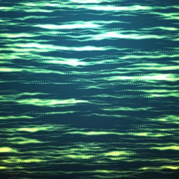 Abstract vector green space background. Cyber ripples. Threads of glowing par Illustrazione stock