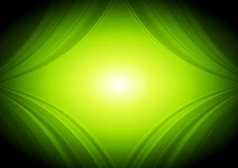 Abstract vector green waves tech background Illustrazione stock