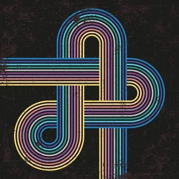 Abstract vector grunge background with circles and lines Illustrazione stock