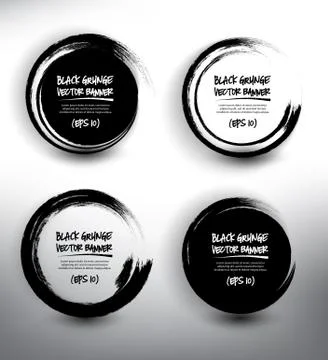 Abstract vector grunge banners set of 4. Stock Illustration