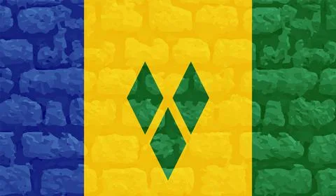 Abstract vector grunge flag of Saint Vincent and the Grenadines country. Stock-Illustration
