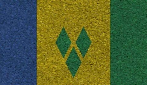 Abstract vector grunge flag of Saint Vincent and the Grenadines country. Stock Illustration
